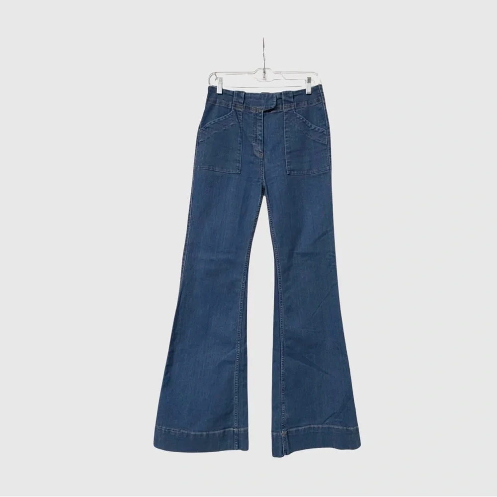 Forever 21 Blue Flare Jeans 70’s Bell-bottom High-Rise Denim Jeans